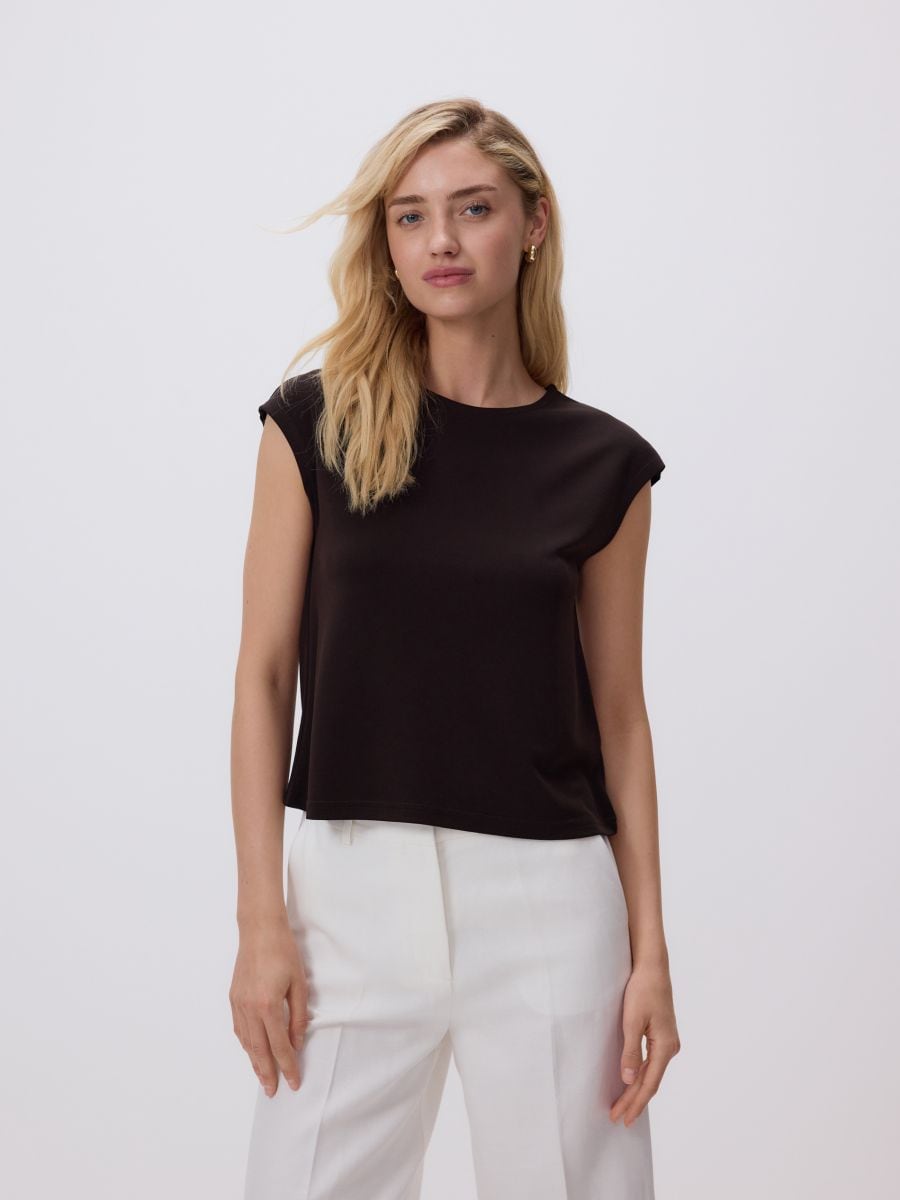 LADIES` BLOUSE - dark brown - RESERVED