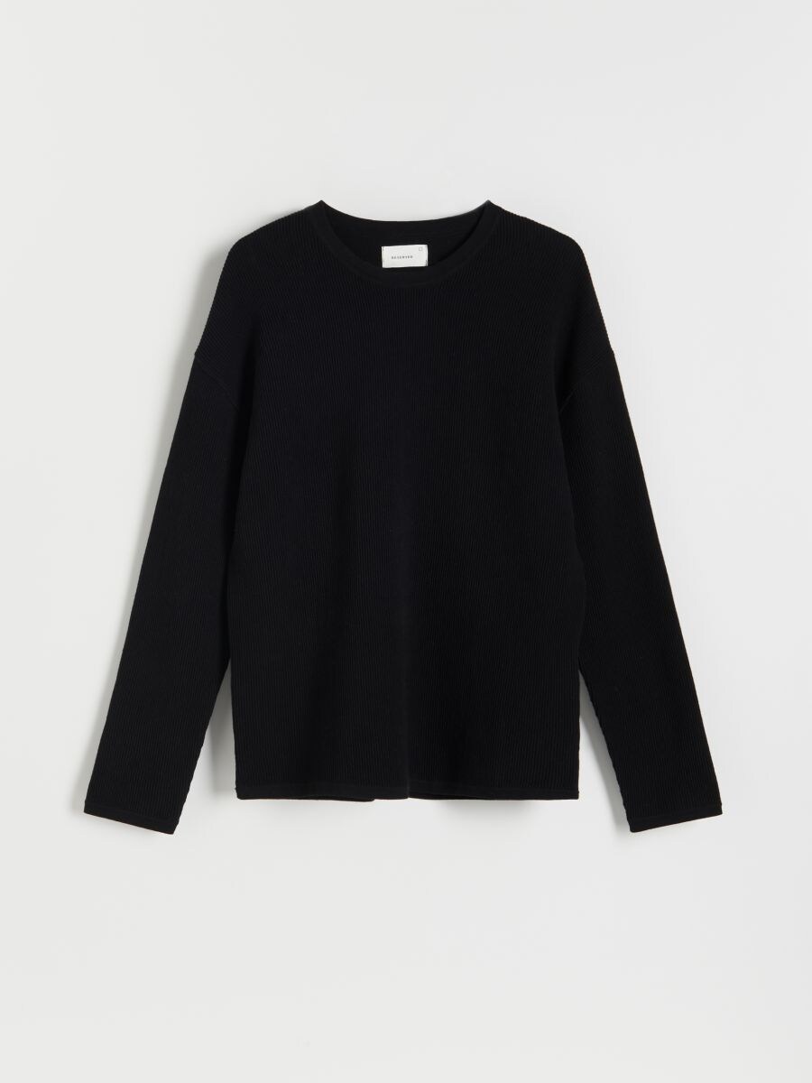 Jumper in textured knit - black - RESERVED - 2
