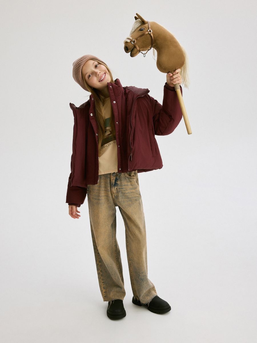 Plain down jacket - maroon - RESERVED - 5