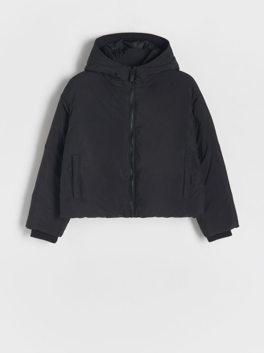 Plain down jacket - black - RESERVED