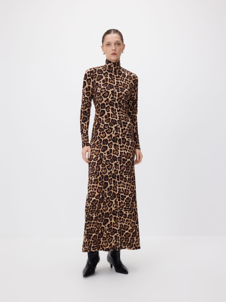 Μάξι φόρεμα με λεοπάρ μοτίβο - πολυχρωμο - RESERVED