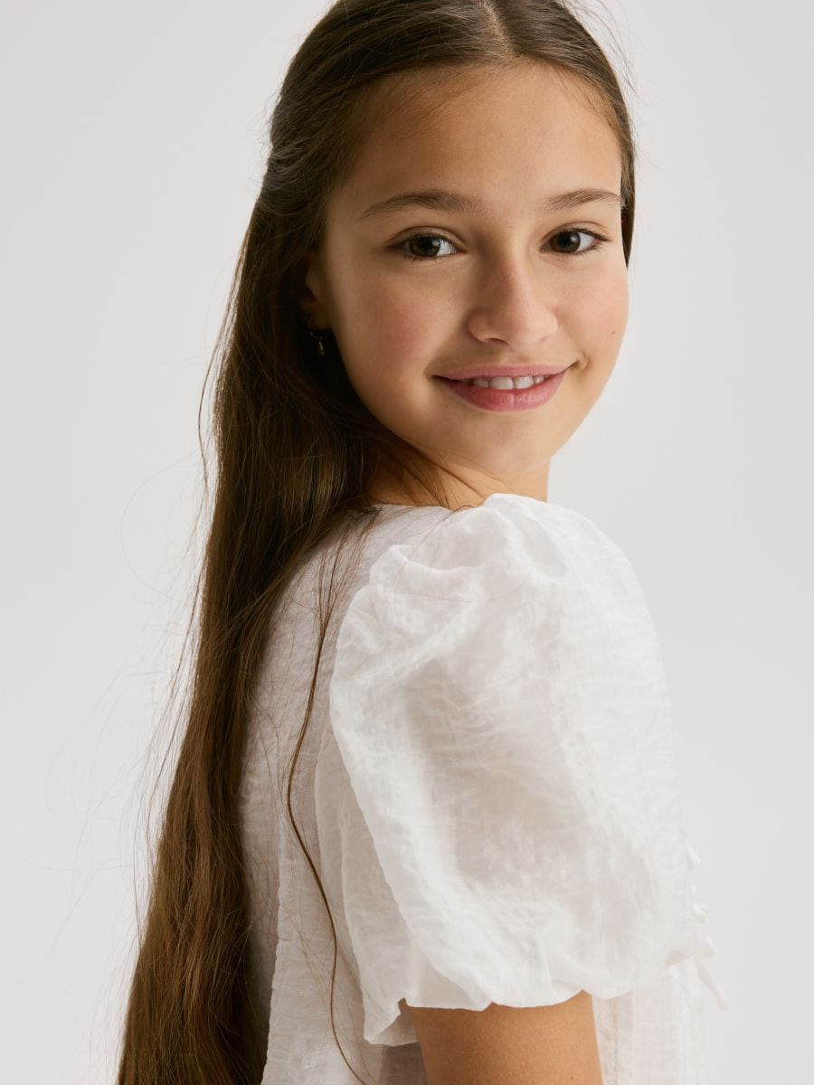 Halenka s mašličkami - krémová - RESERVED