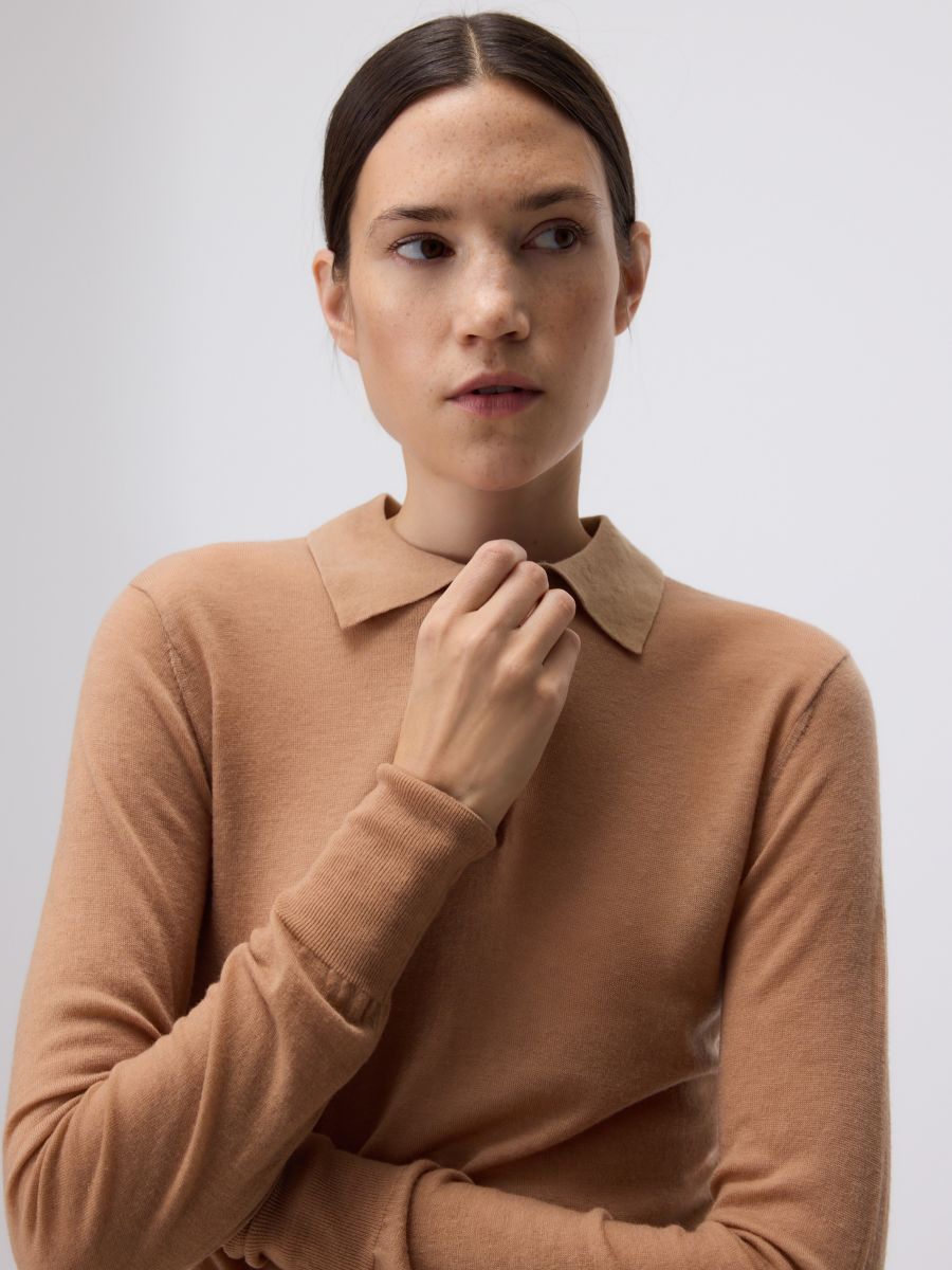 Wollbluse - goldbraun - RESERVED