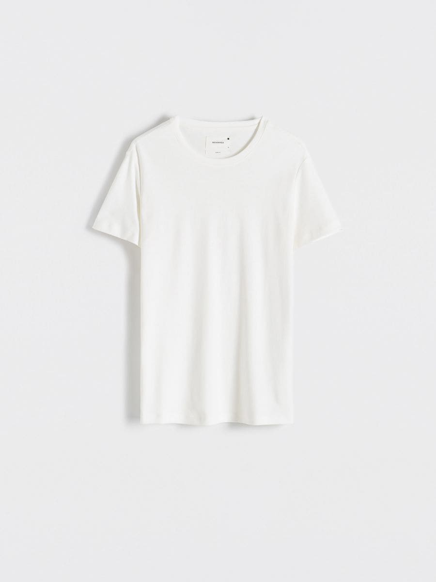 T-shirt slim fit - złamana biel - RESERVED