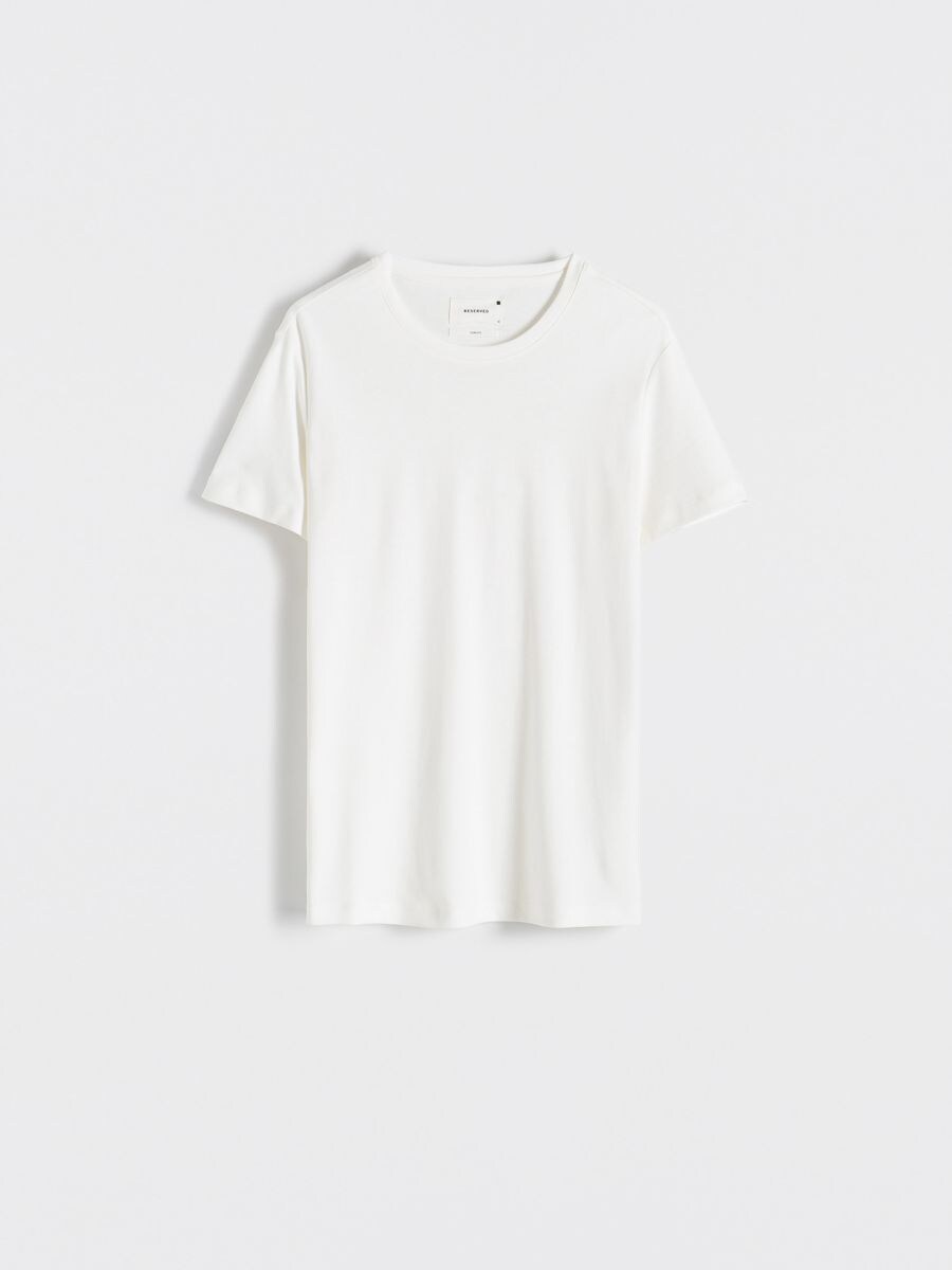 Tričko slim fit - krémová - RESERVED