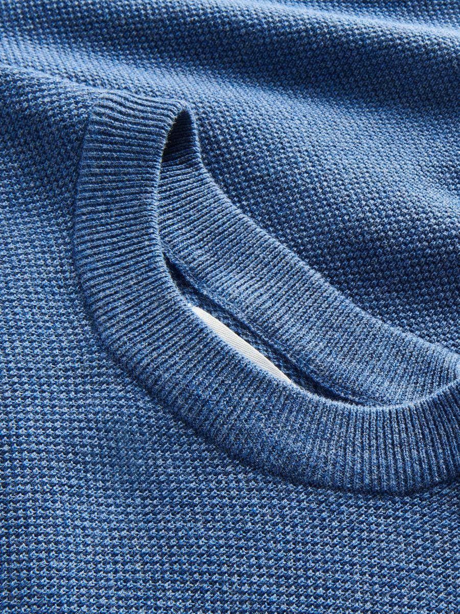 Pull en maille structurée - Bleu - RESERVED - 3