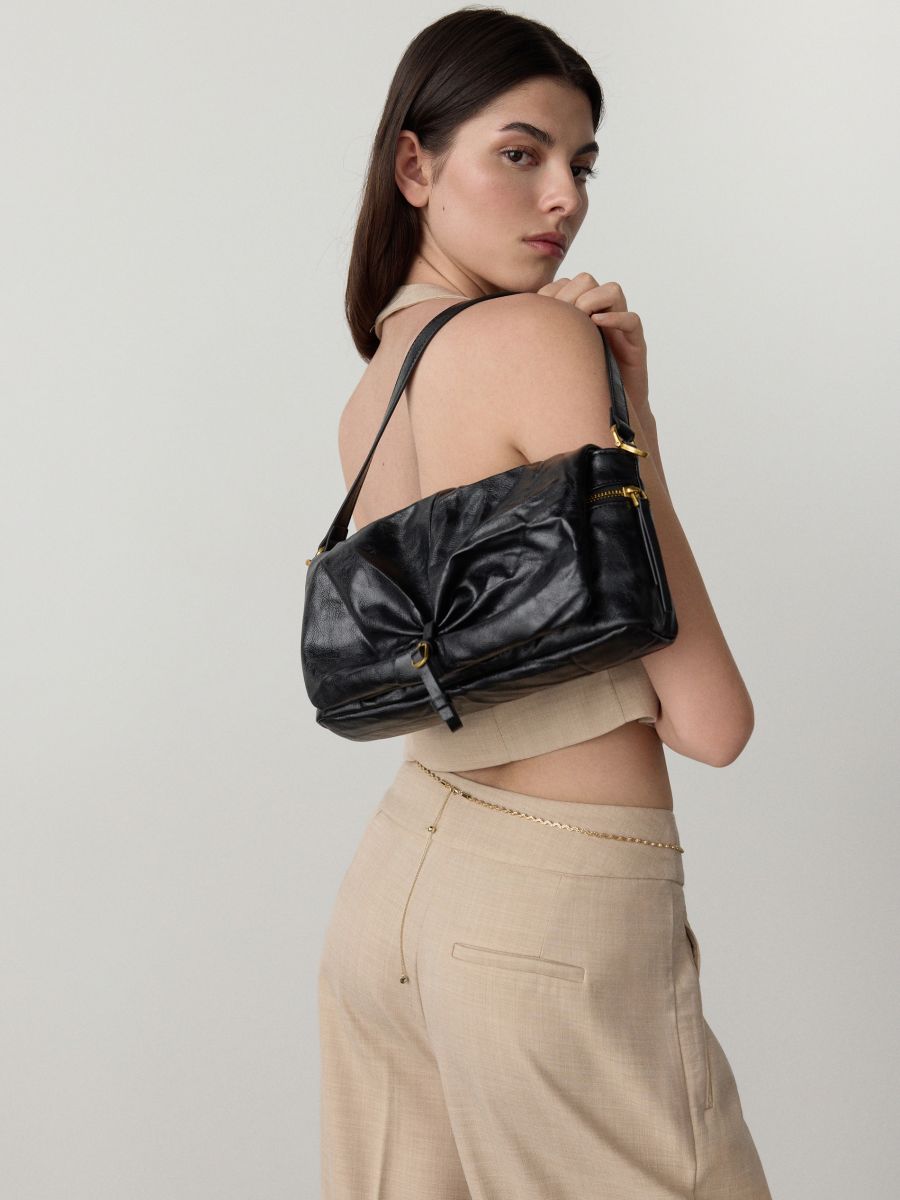 Gathered bag - black - RESERVED - 3