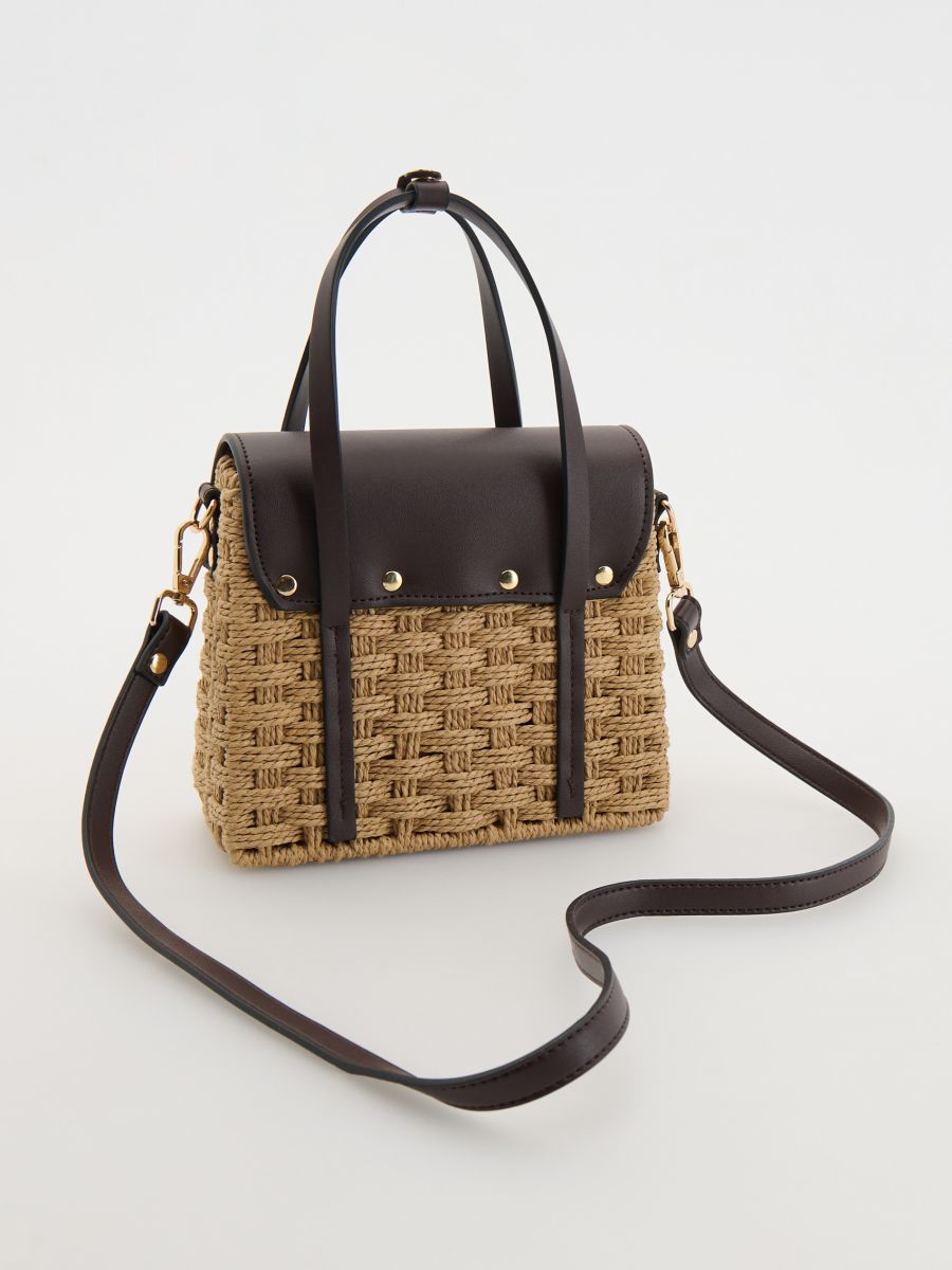 Woven coffer bag - dark brown - RESERVED - 2