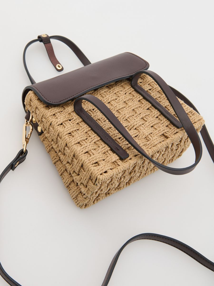 Woven coffer bag - dark brown - RESERVED - 3
