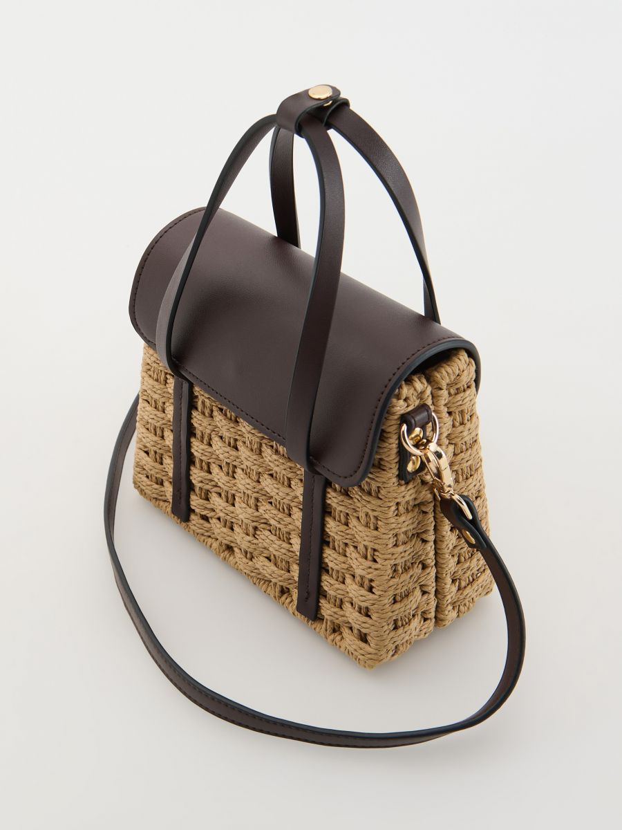 Woven coffer bag - dark brown - RESERVED - 4