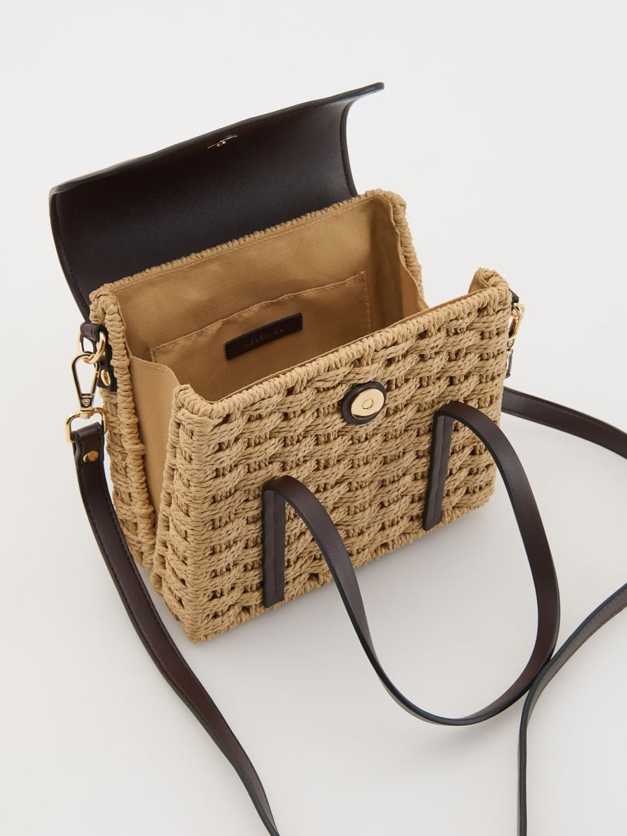 Woven coffer bag - dark brown - RESERVED - 5