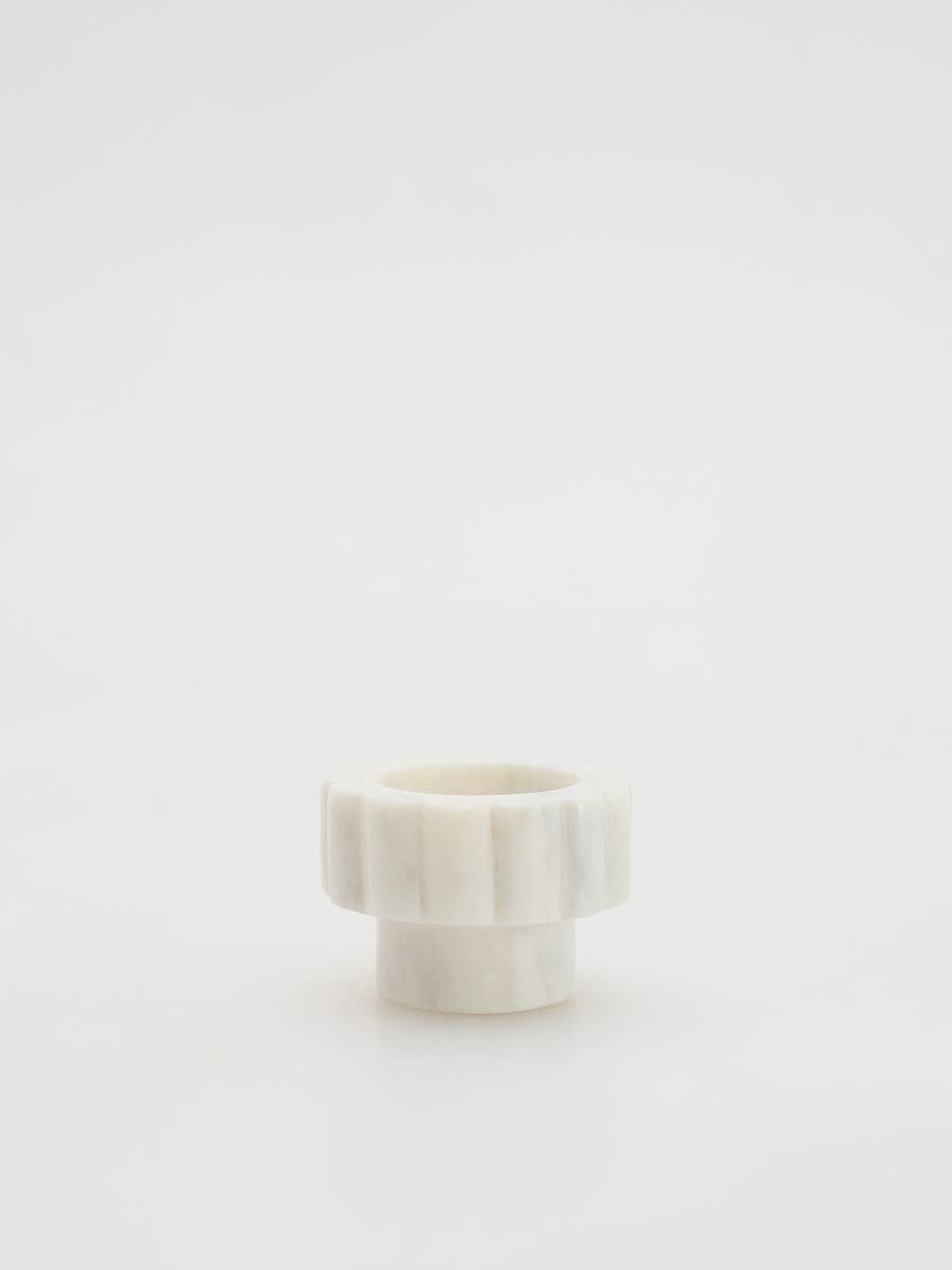 Marble candle holder - cream - RESERVED