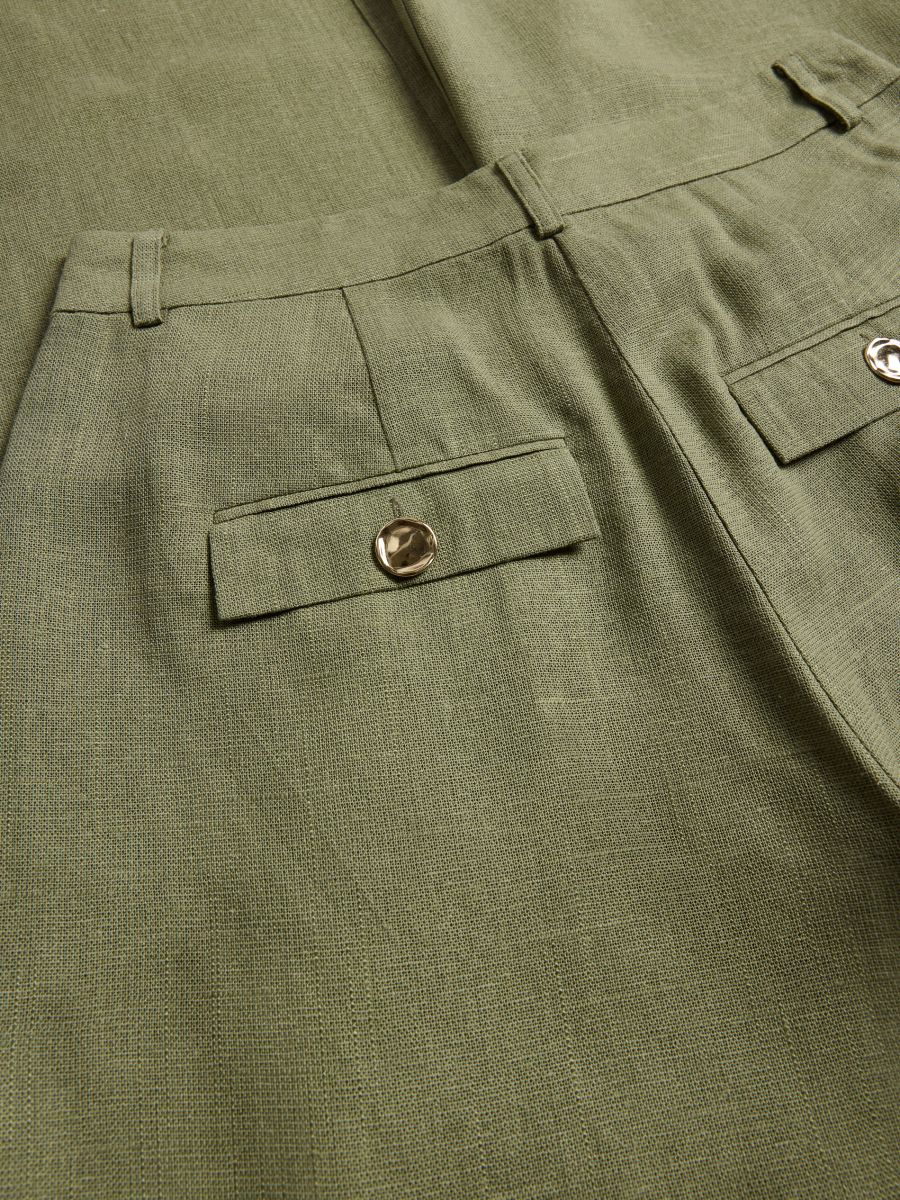 Trousers with linen blend - light olive - RESERVED - 6
