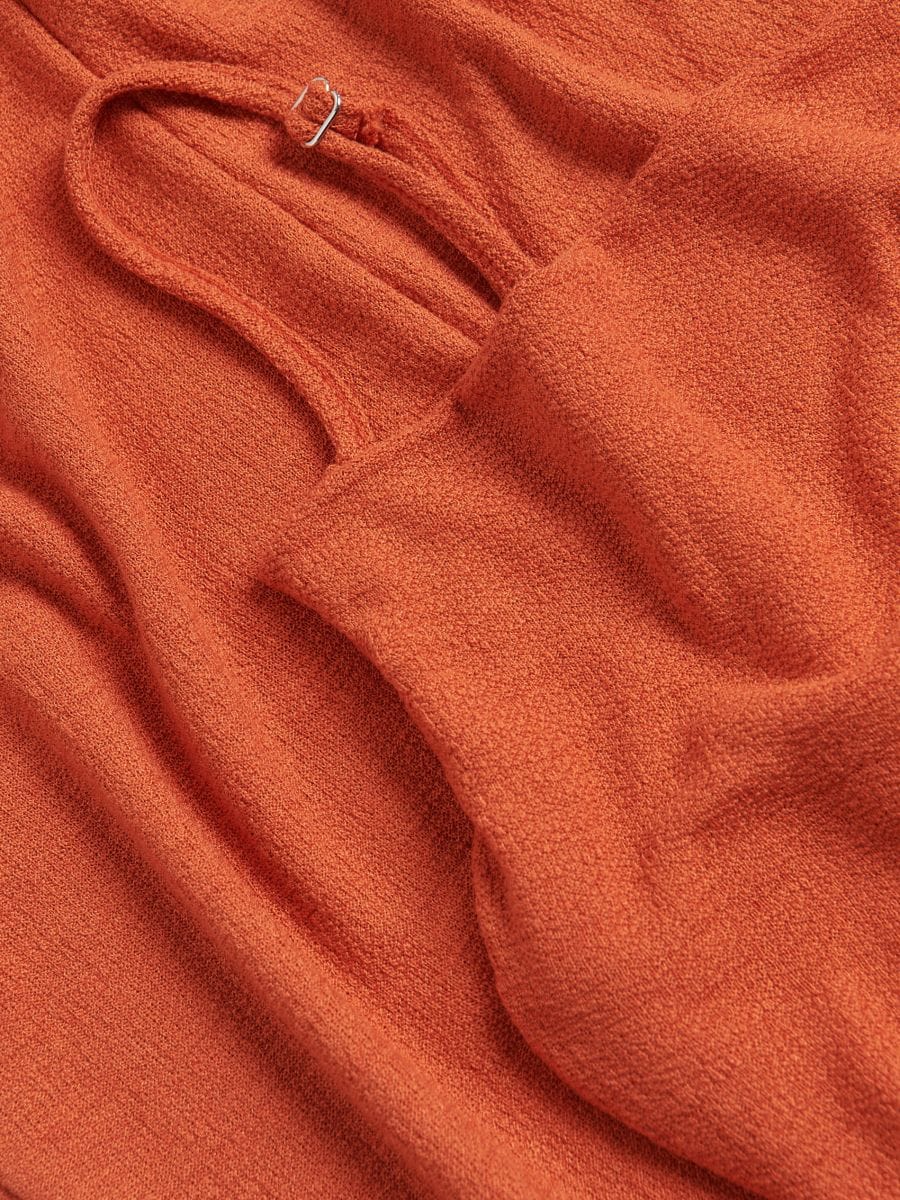Viskosekjole med stropper - mandarine - RESERVED - 8