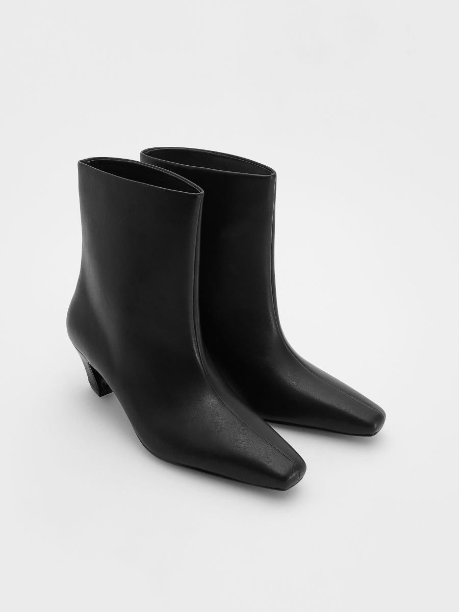 Bottines en cuir à talons - Noir - RESERVED - 2