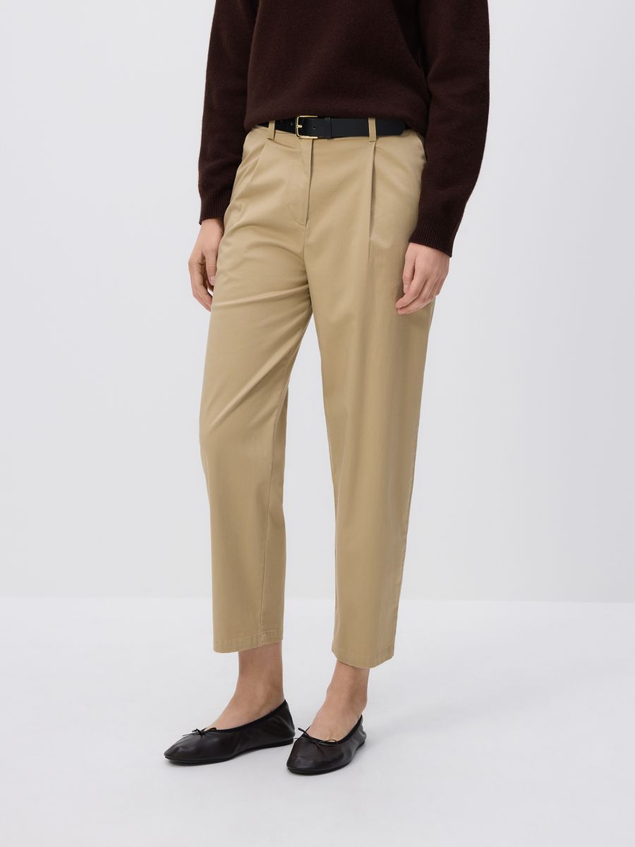 LADIES` TROUSERS & BELT - beige - RESERVED