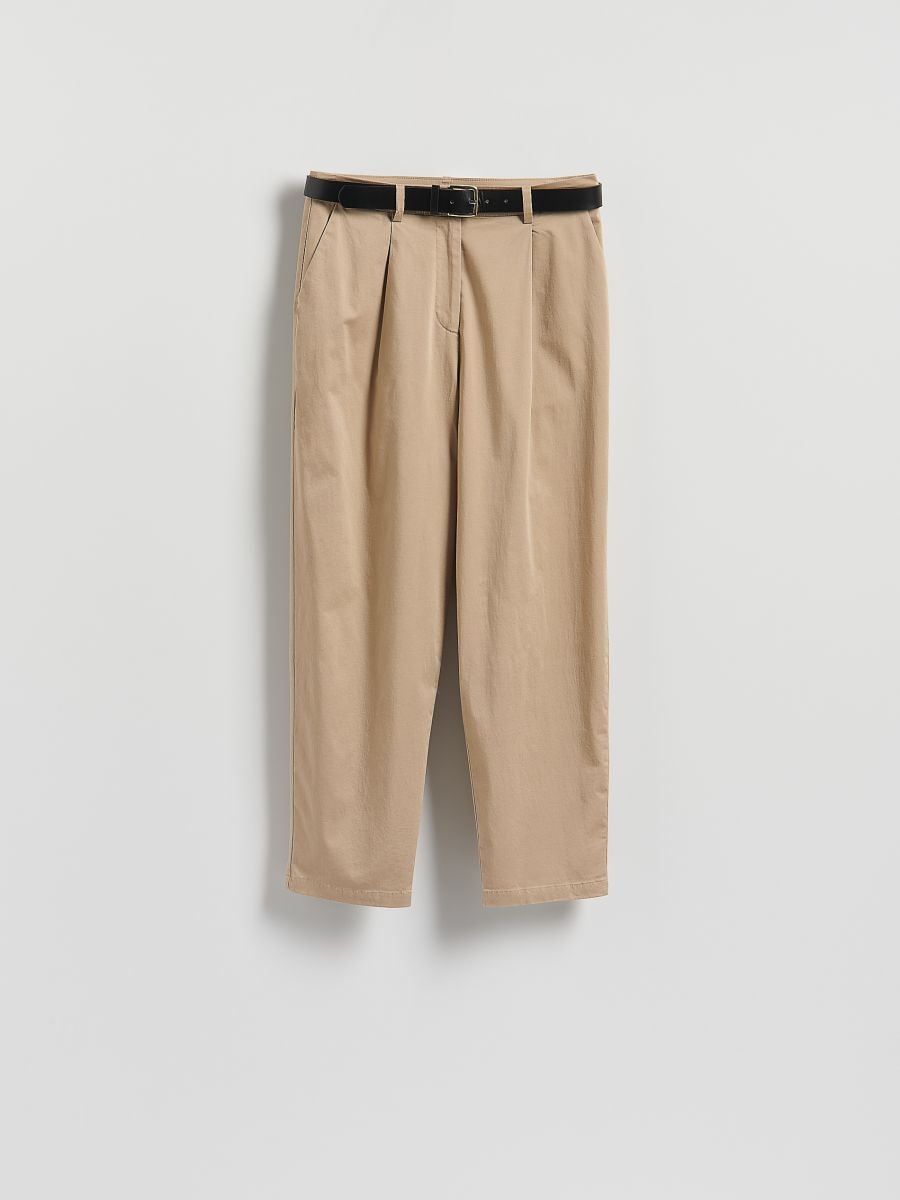 LADIES` TROUSERS & BELT - beige - RESERVED