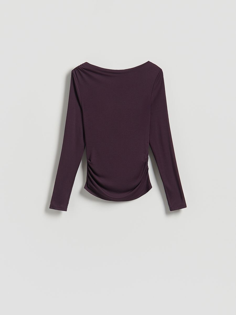 Modal rich long sleeve top - dark violet - RESERVED