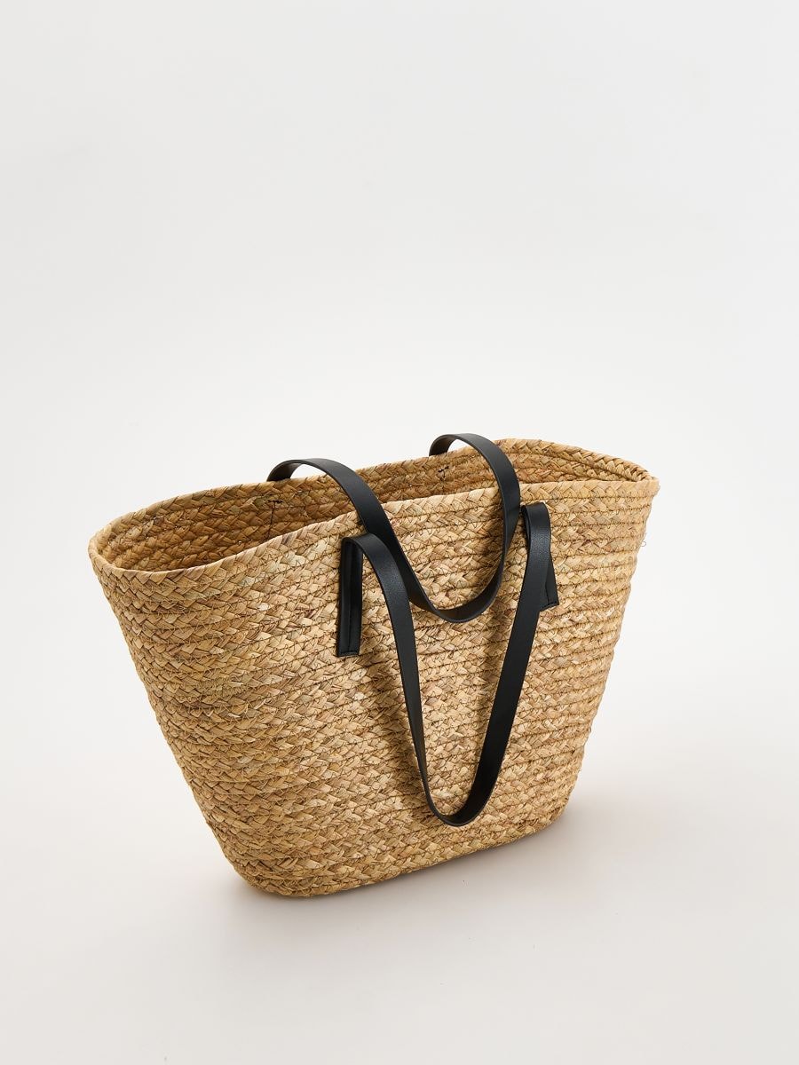 Pleciona torebka shopper - czarny - RESERVED - 4