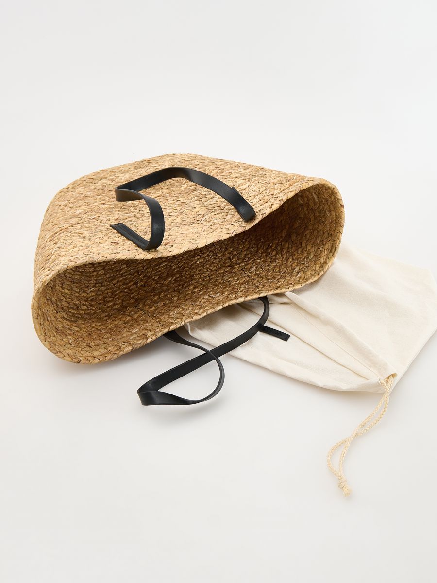 Pleciona torebka shopper - czarny - RESERVED - 3