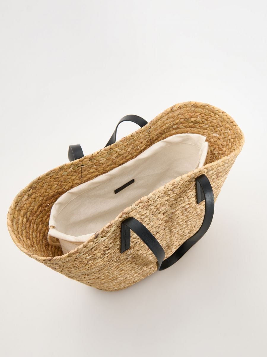 Pleciona torebka shopper - czarny - RESERVED - 2