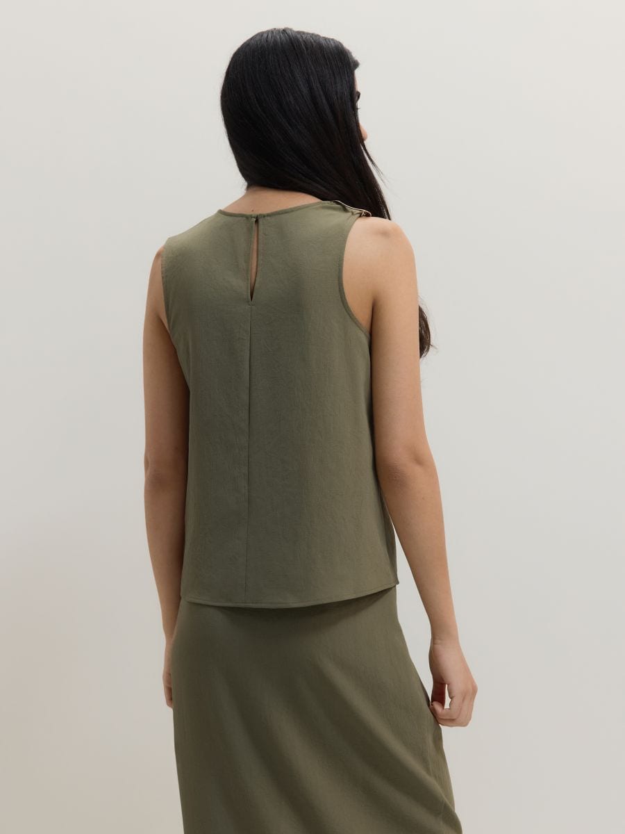 Top with decorative element - light olive - RESERVED - 5