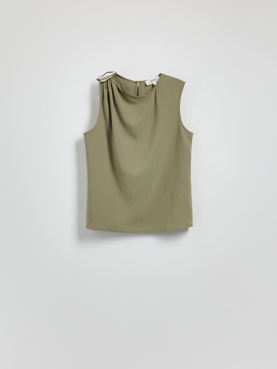 Top with decorative element - light olive - RESERVED - 6