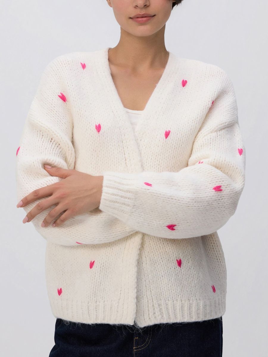 Cardigan mit Herzmotiv - beige - RESERVED