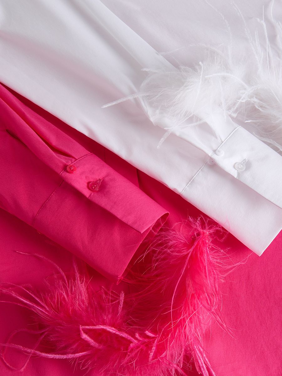Shirt with feather trim - white - RESERVED - 5