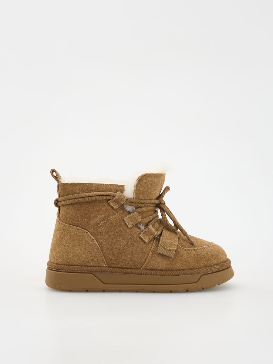 Suede snow boots with insulation - beige - RESERVED - 4