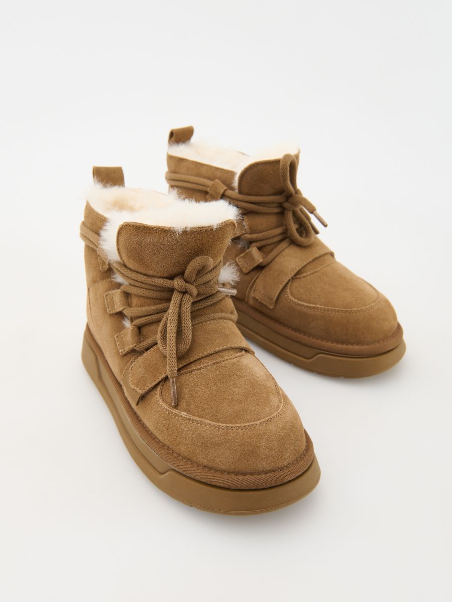Suede snow boots with insulation - beige - RESERVED - 2