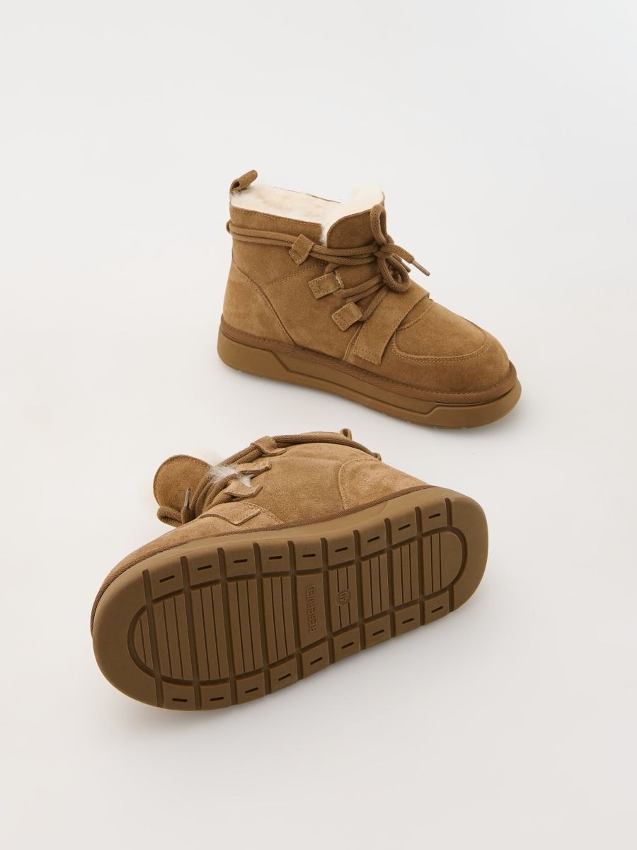 Suede snow boots with insulation - beige - RESERVED - 4