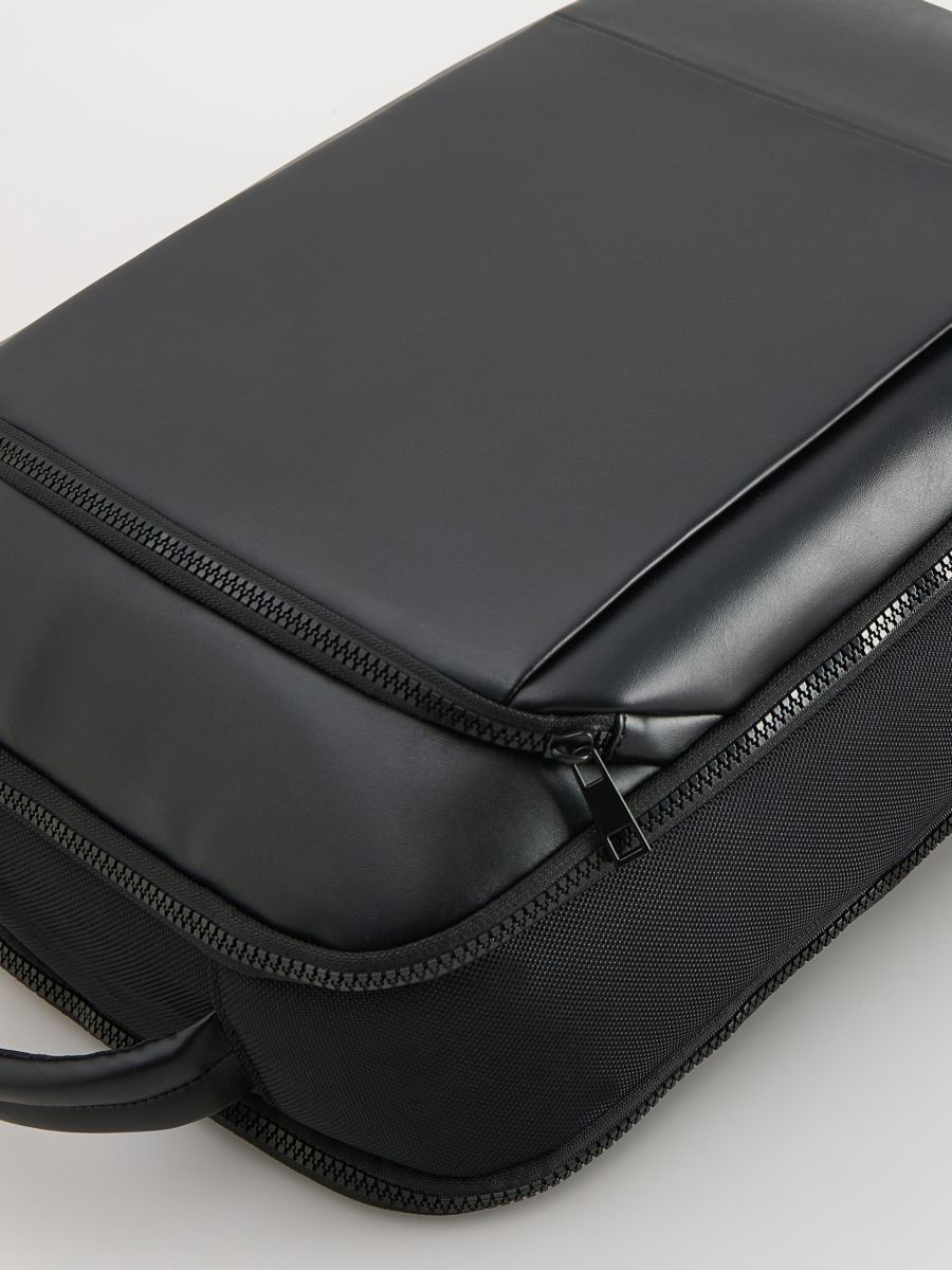 Plain backpack with handle - black - RESERVED - 4