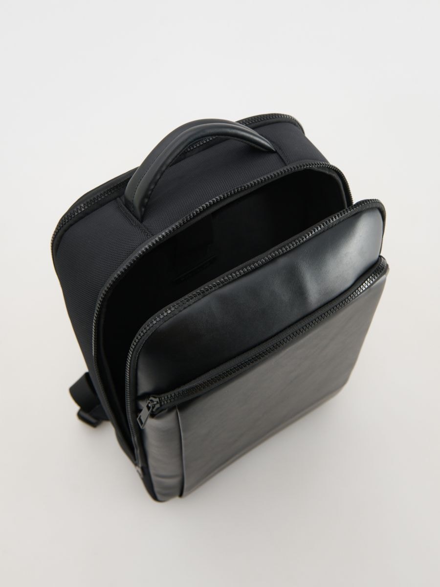 Plain backpack with handle - black - RESERVED - 3