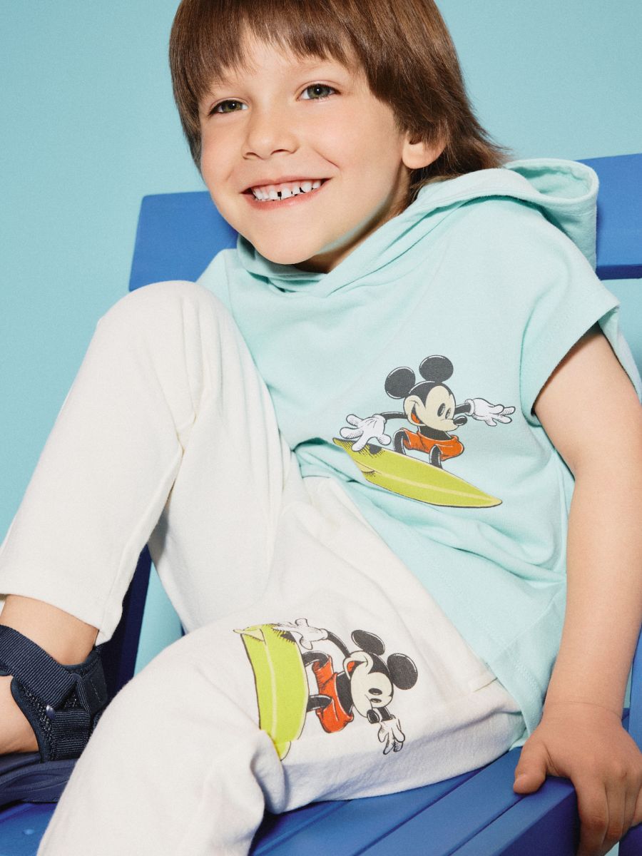 Bawełniany t-shirt Mickey Mouse - miętowy - RESERVED