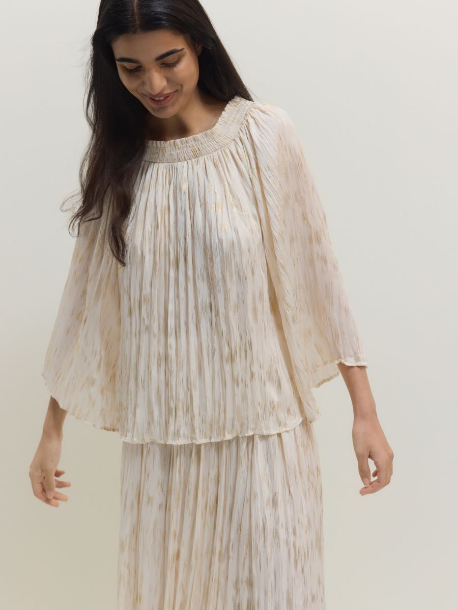 Elastisk bluse - flerfarvet - RESERVED - 3