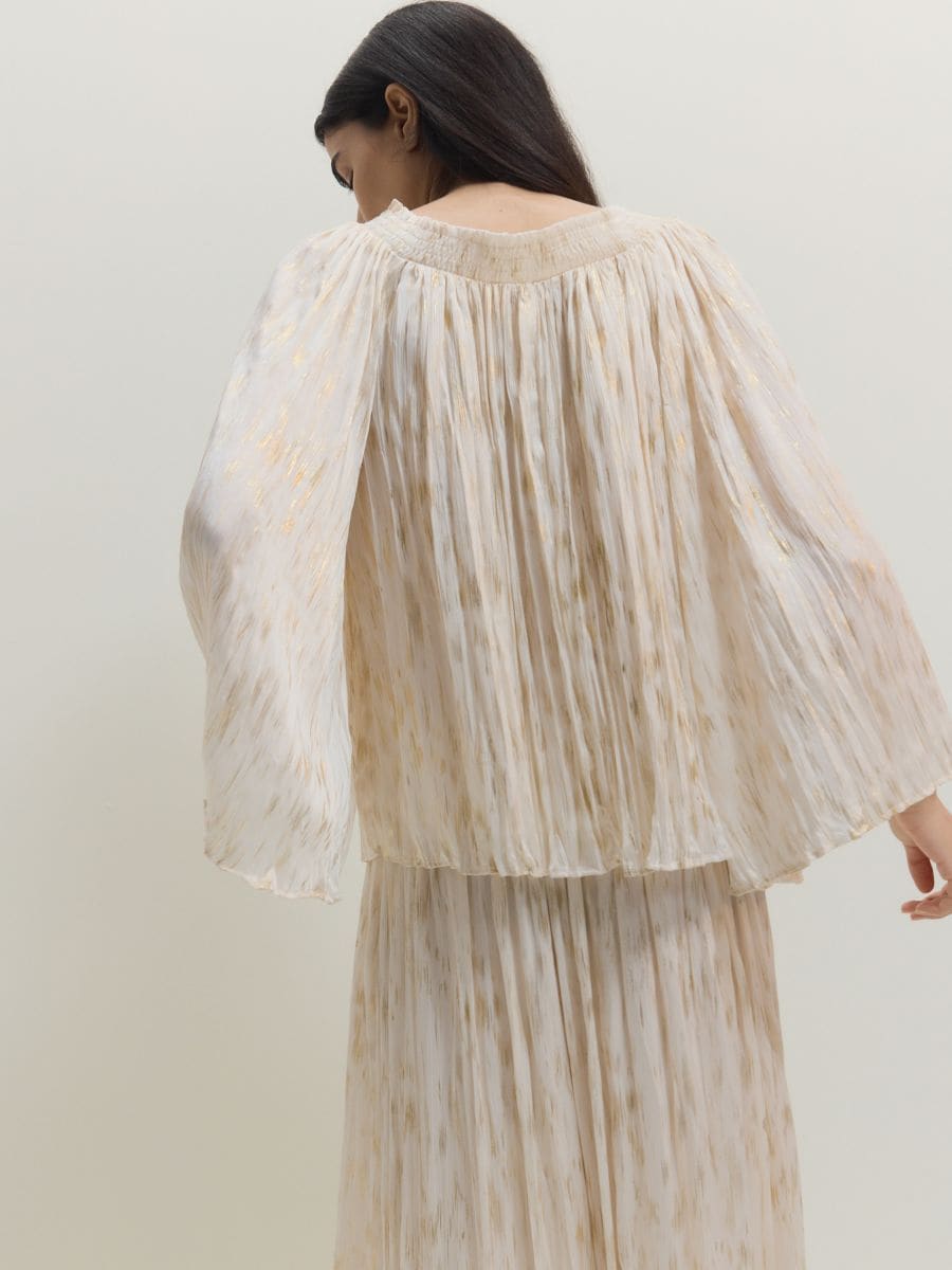 Elastisk bluse - flerfarvet - RESERVED - 4