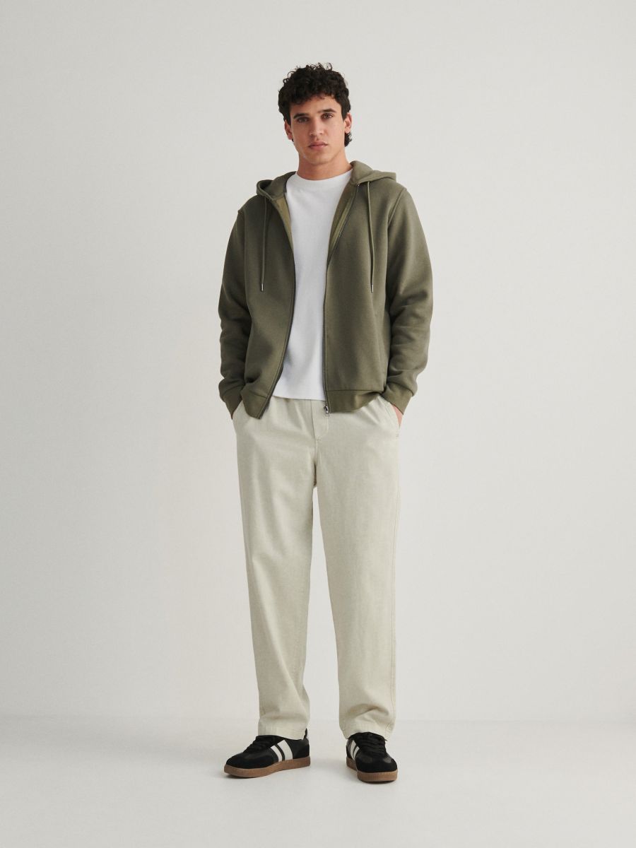Zip up hoodie - brownish green - RESERVED