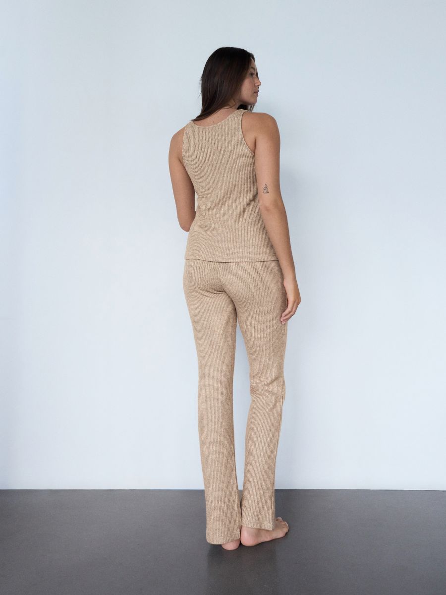 Pyjamassæt i to dele i viskoseblanding - beige - RESERVED - 3