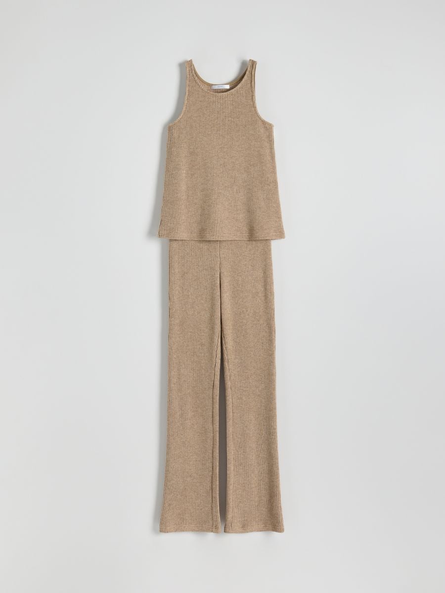 Pyjamassæt i to dele i viskoseblanding - beige - RESERVED - 4