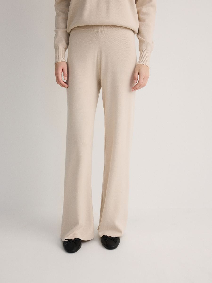 LADIES` TROUSERS - beige - RESERVED