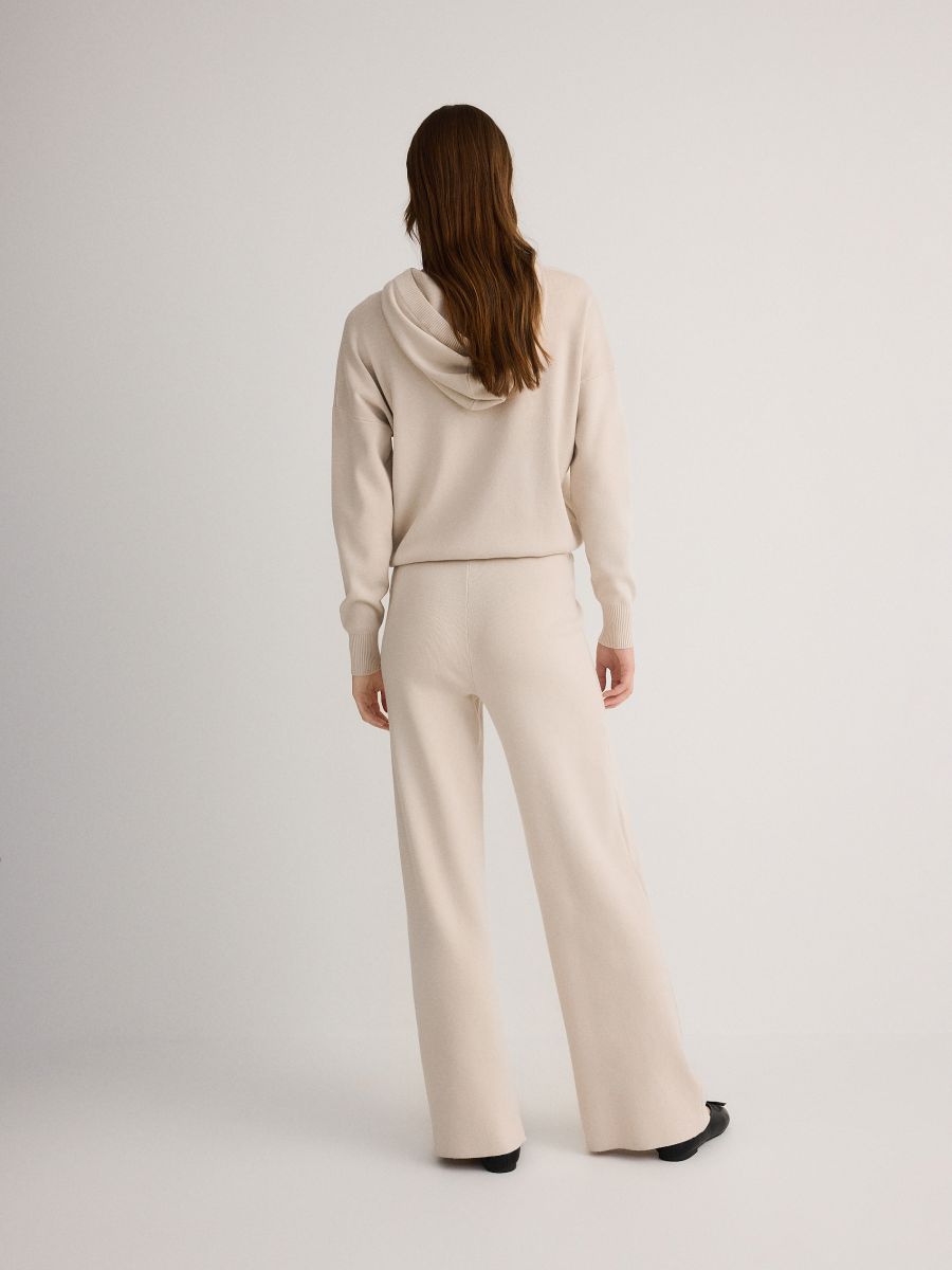 Loose trousers with viscose - nude - RESERVED - 4