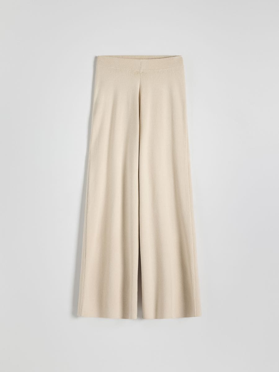 Loose trousers with viscose - nude - RESERVED - 5