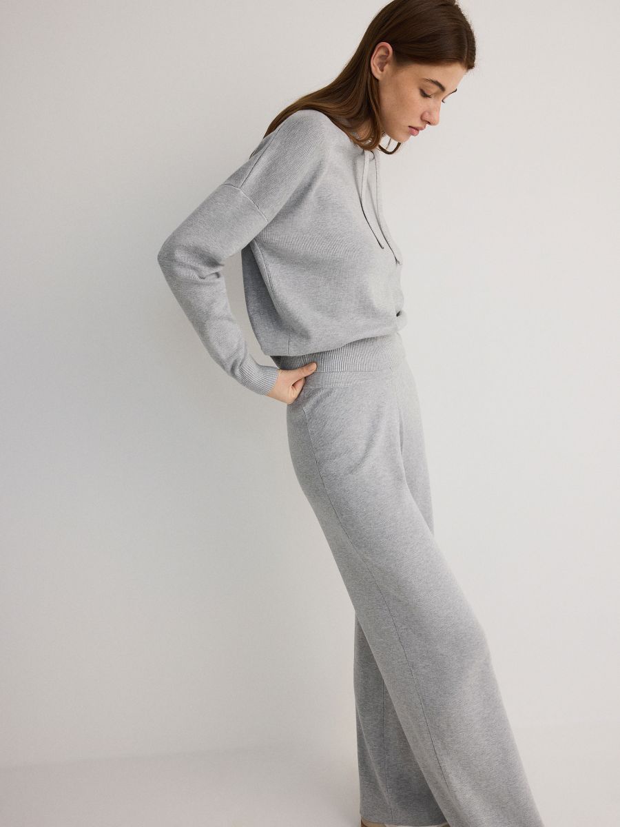 Loose trousers with viscose - light grey - RESERVED - 3