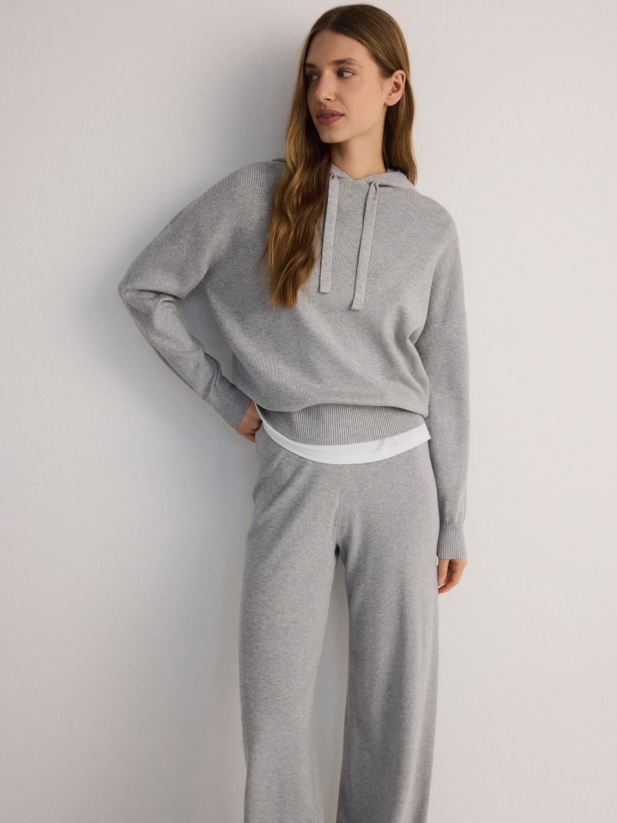 Loose trousers with viscose - light grey - RESERVED - 3