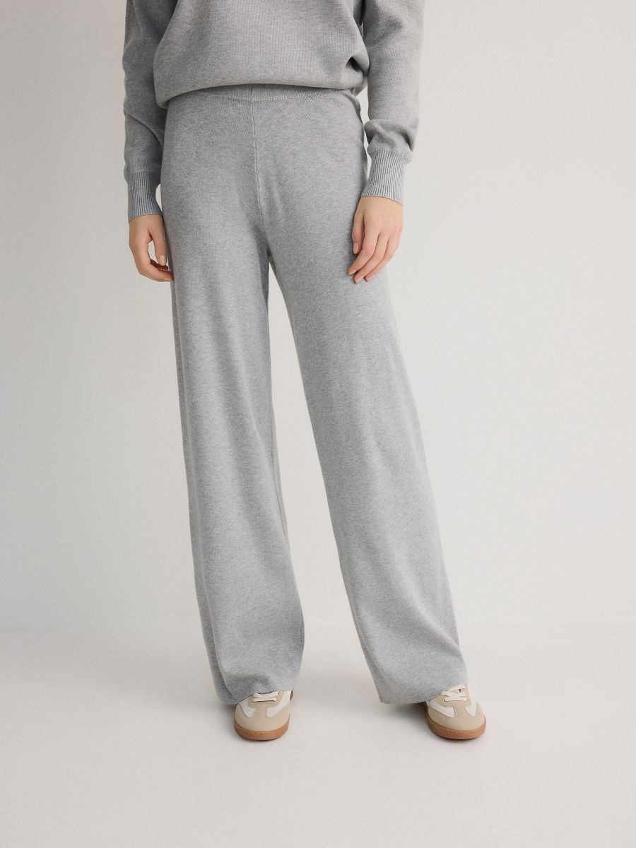 Loose trousers with viscose - light grey - RESERVED - 2
