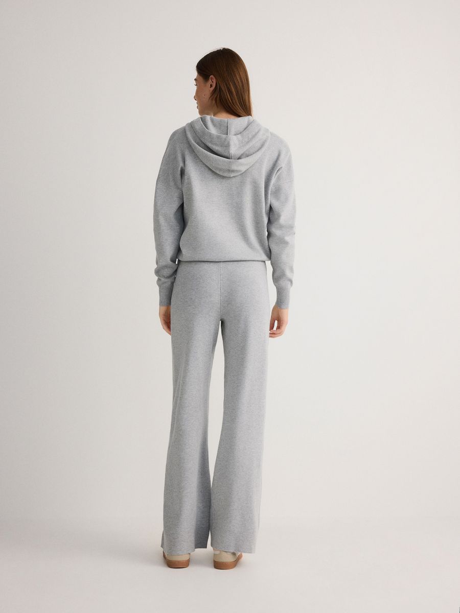 Loose trousers with viscose - light grey - RESERVED - 4
