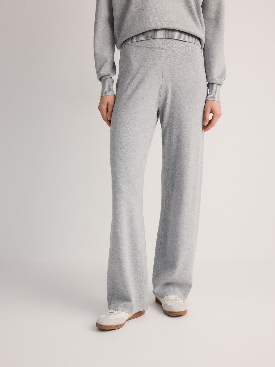 Loose trousers with viscose - light grey - RESERVED - 2
