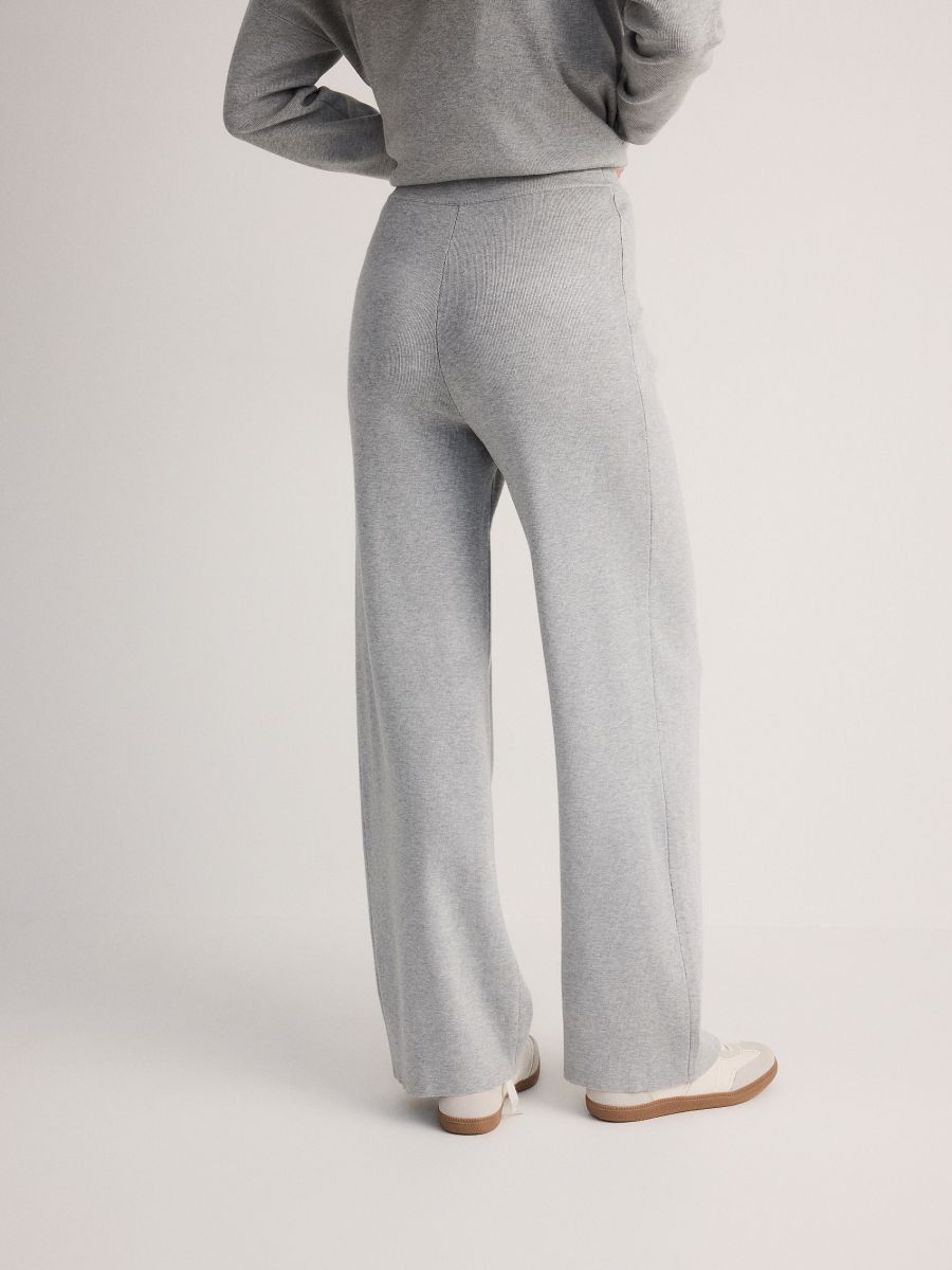 Loose trousers with viscose - light grey - RESERVED - 5