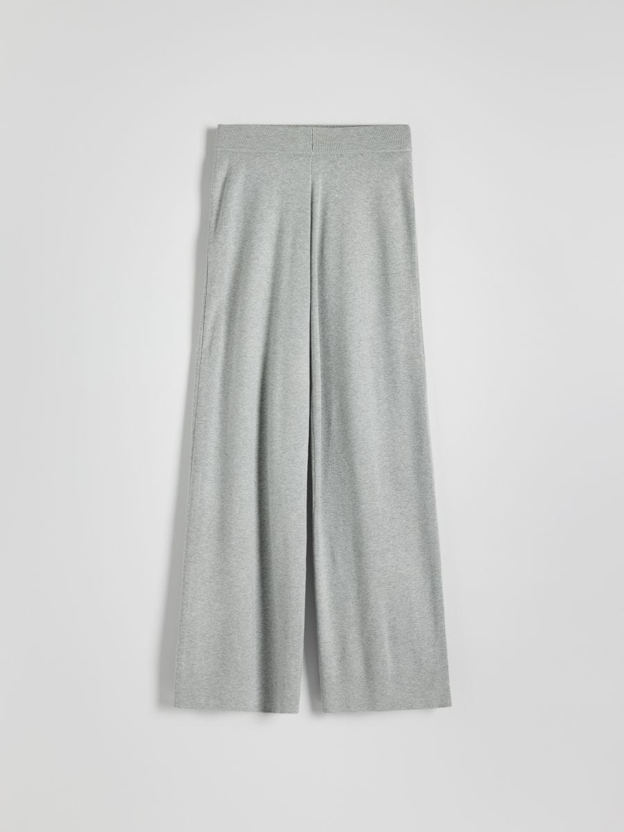 Loose trousers with viscose - light grey - RESERVED - 5
